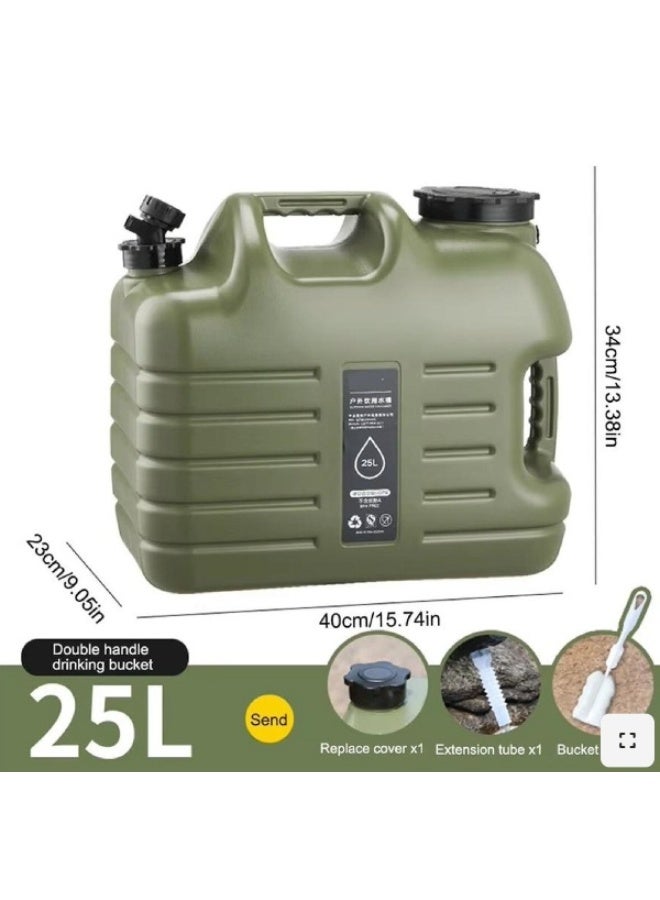 25L Camping Water Jug Outdoor Water Storage Container with Driving Tap Large Capacity Water Tank Bucket - Image 2
